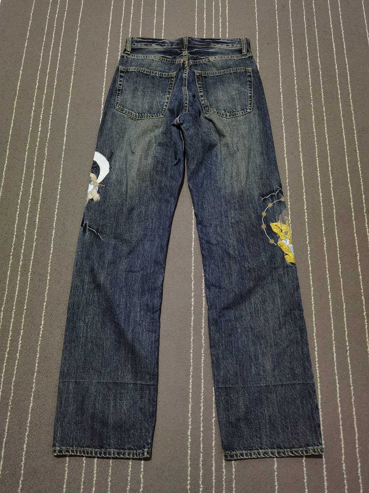 Japanese Brand Wagara raijin and fujin denim w27 2121 Size US 27 - 2 Thumbnail