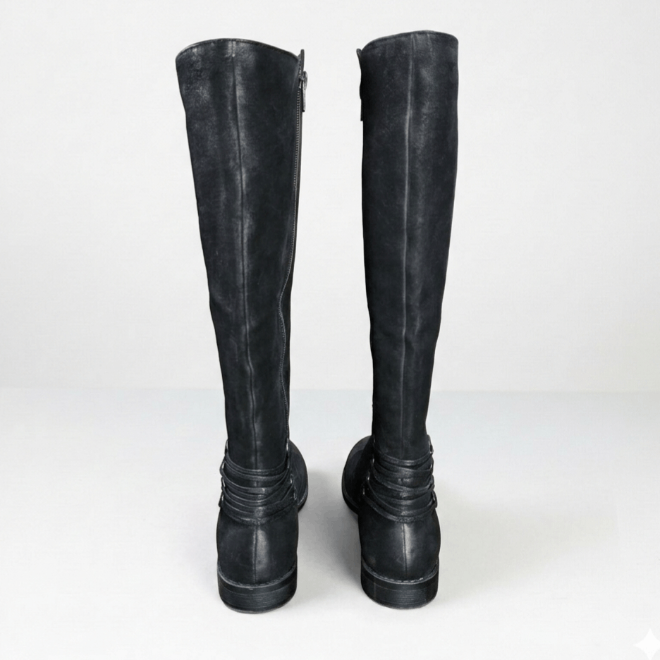 Steve Madden Steve Madden Size 9 Boots Zina Black Polished Suede Leather Size US 9 / IT 39 - 6 Thumbnail
