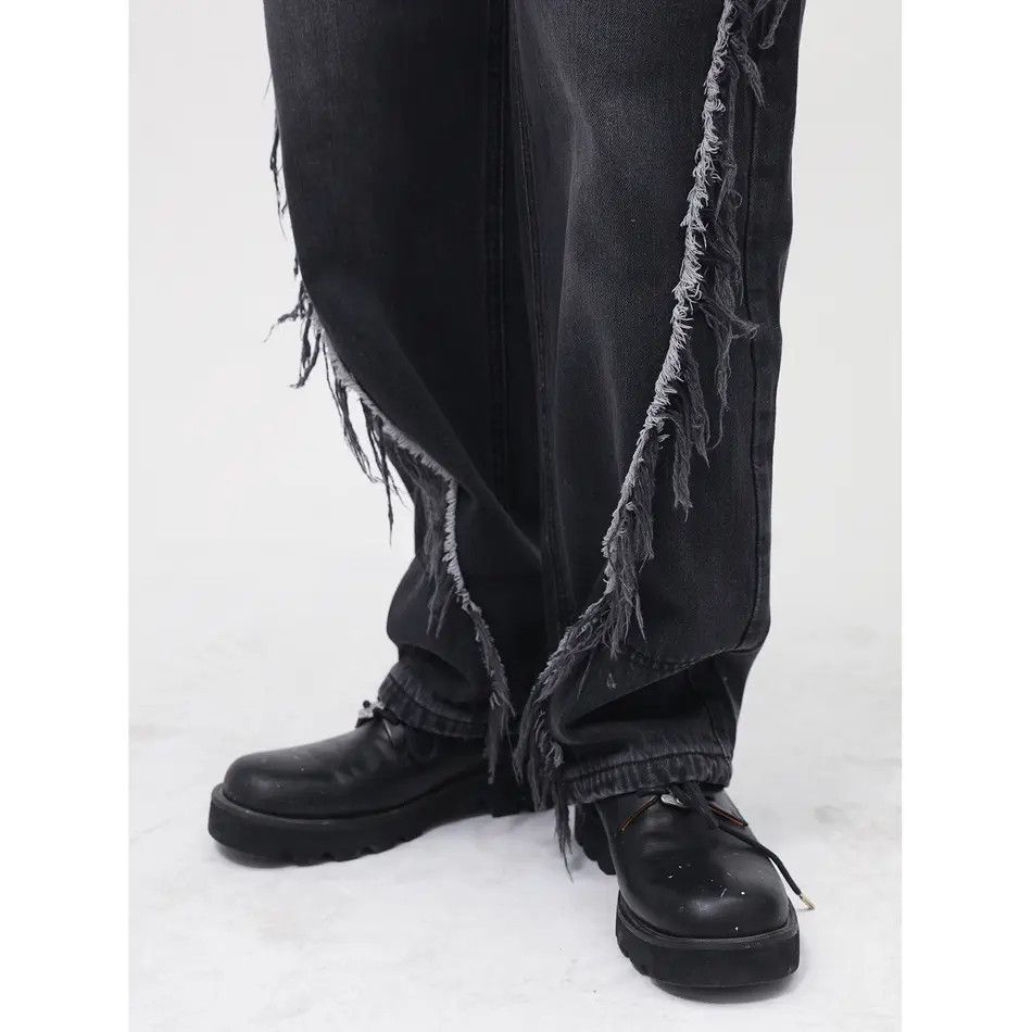 Japanese Brand Retro loose straight leg spliced jeans Size US 32 / EU 48 - 2 Thumbnail