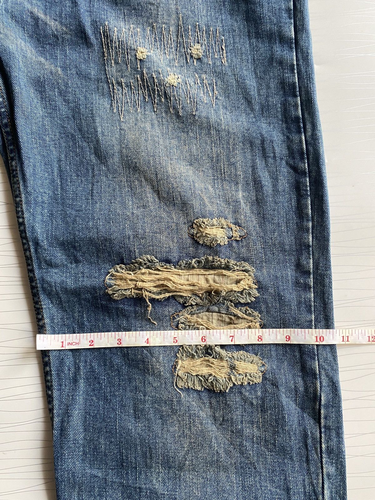 Japanese Brand Japanese Nylus Ripped Denim Jeans Size US 34 / EU 50 - 15 Thumbnail