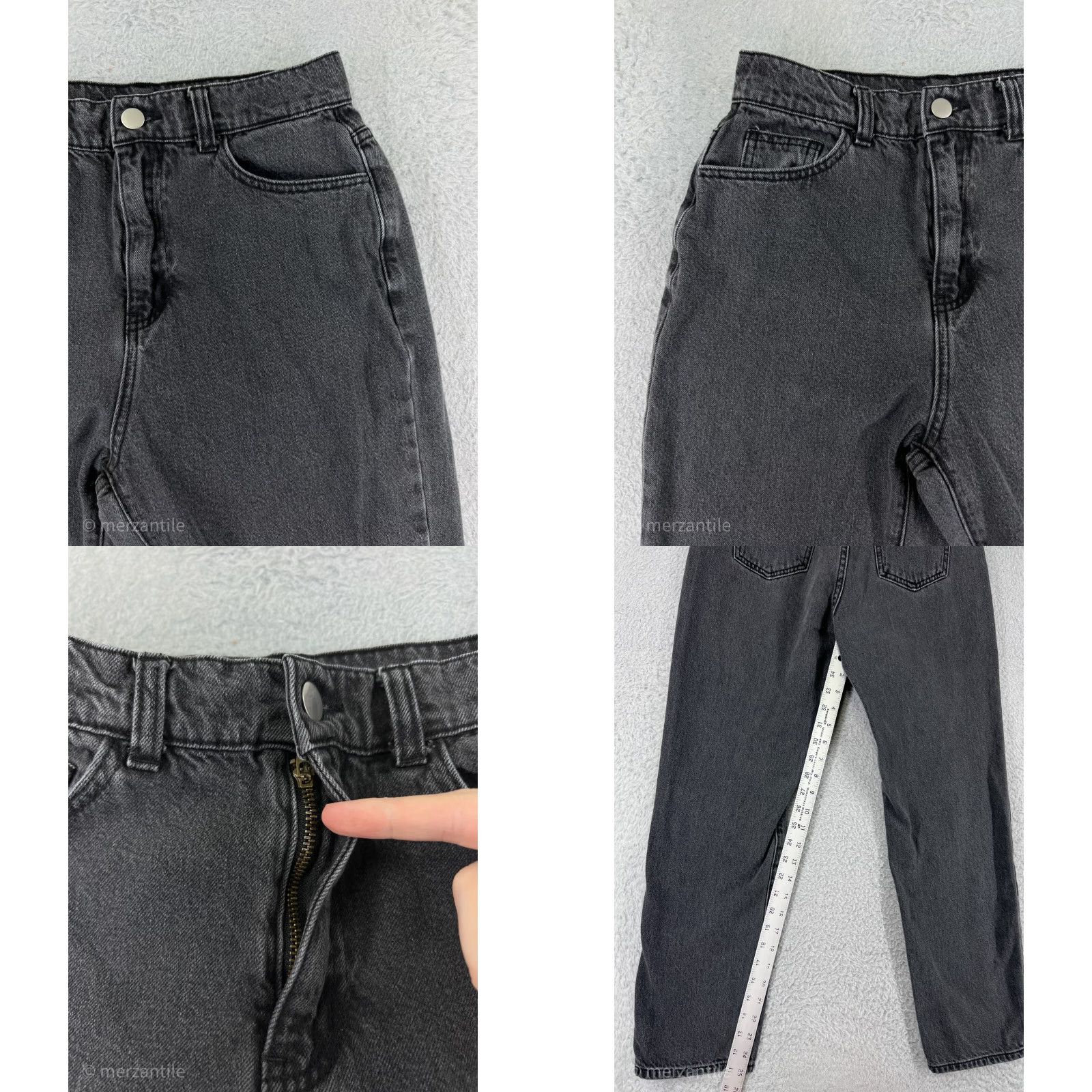 Vintage Dazy Jeans Womens Medium Black Denim 100% Cotton Straight High Rise Size 32" / US 10 / IT 46 - 8 Thumbnail