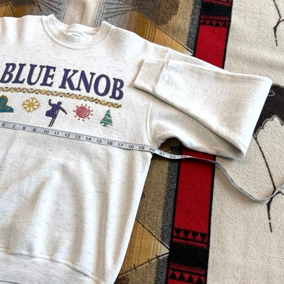 Vintage VINTAGE Oneita 90s Blue Knob Ski Skiing Crewneck Sweatshirt Nature Outdoor Medium Gray Mens Size US M / EU 48-50 / 2 - 4 Thumbnail