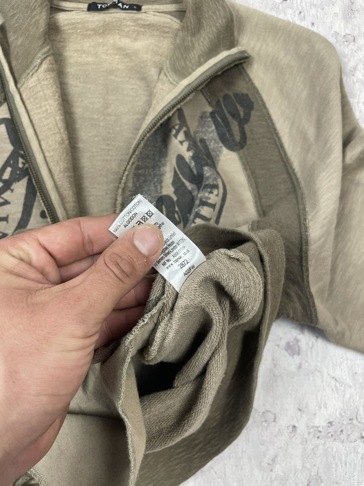 Japanese Brand × Vintage Vintage Y2K Men’s TopMan Dirty A Sex Brown Zip Hoodie Size US L / EU 52-54 / 3 - 6 Thumbnail