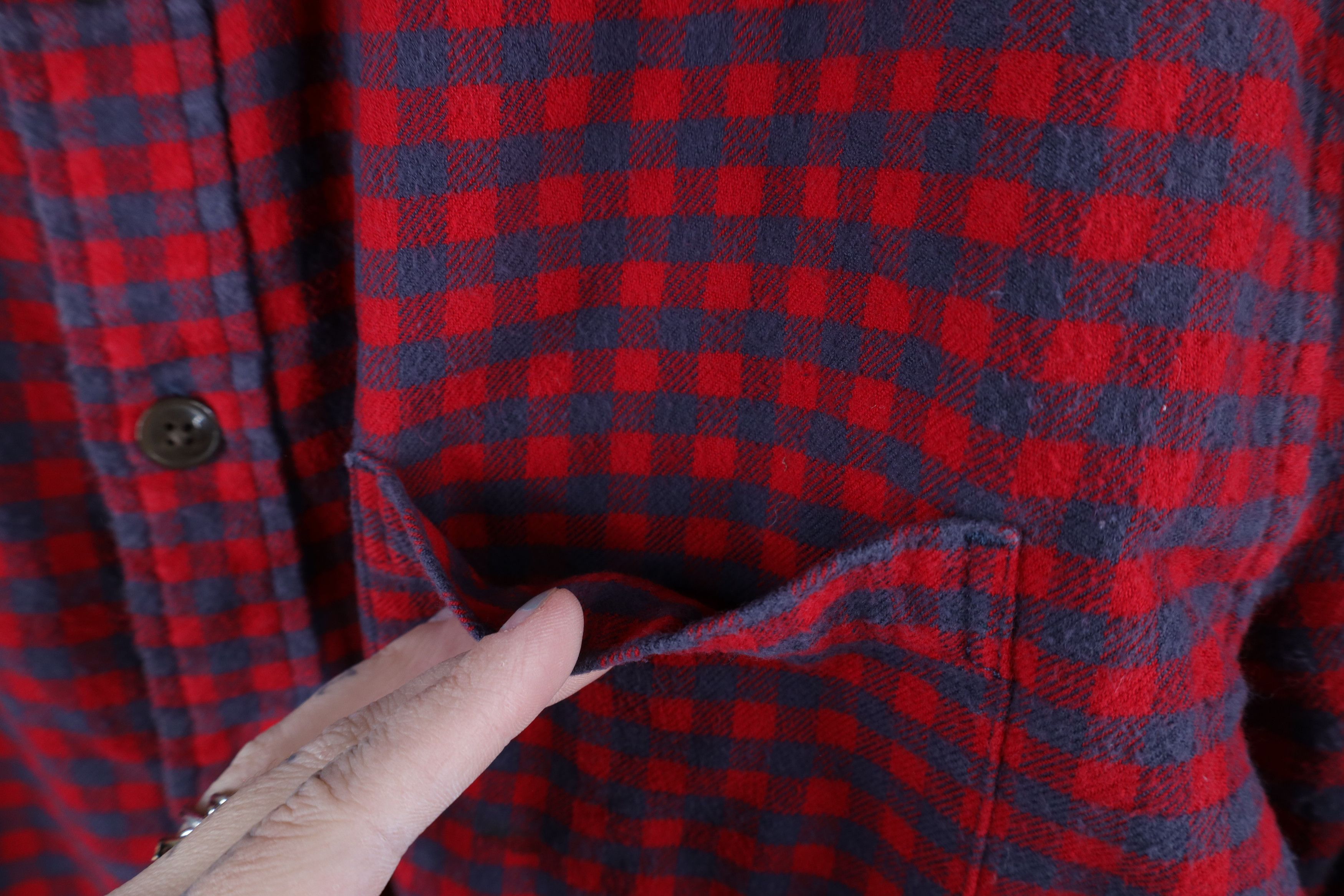 Lands' End × Vintage Lands End Flannel Collared Button Down Shirt Red Size US XL / EU 56 / 4 - 5 Thumbnail
