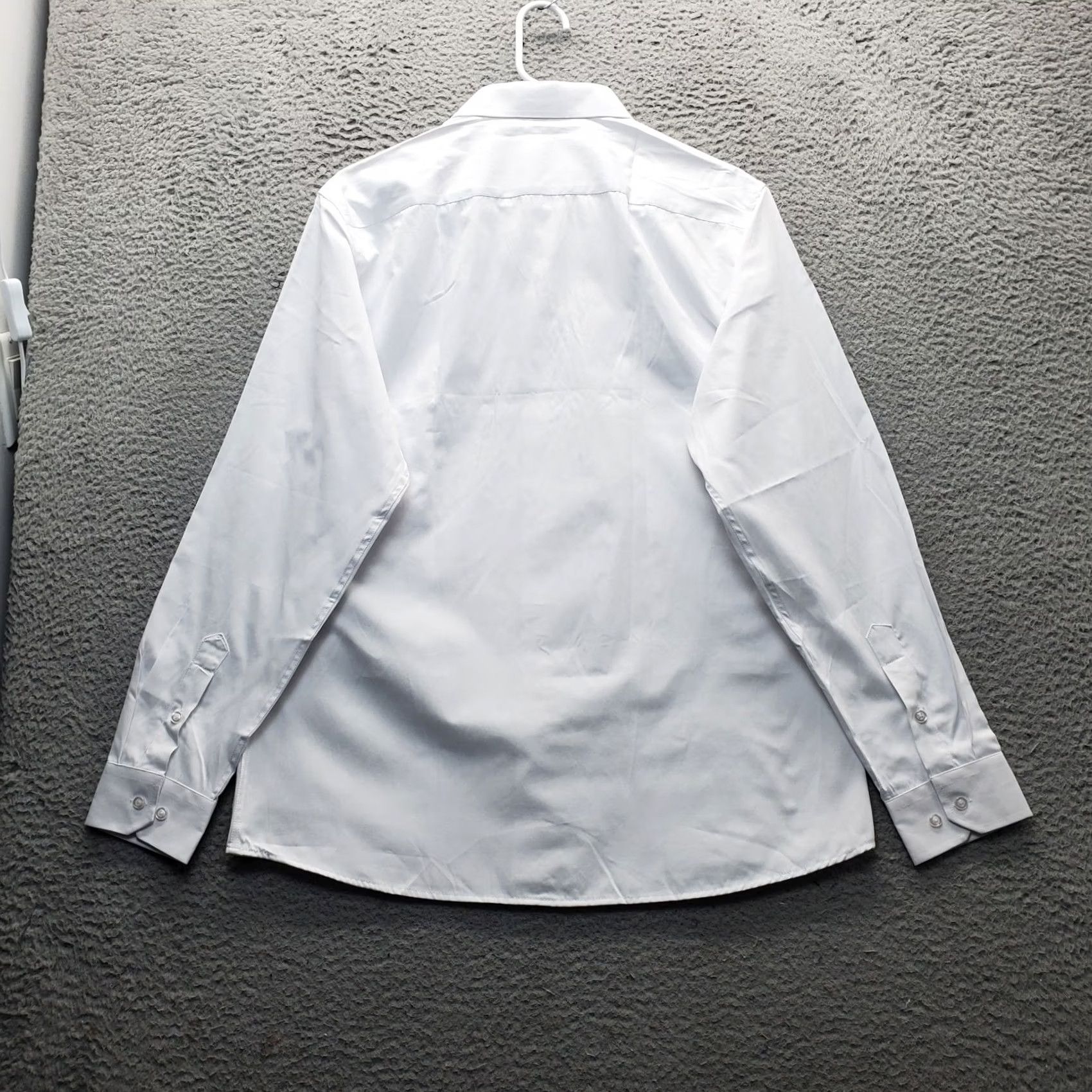 Vintage ZEROYAA Dress Shirt Men 42 White Formal Relaxed Fit Long Sleeve Collar Button-Up Shirt Mens 42 White Dress Shirt Size 42R - 2 Thumbnail