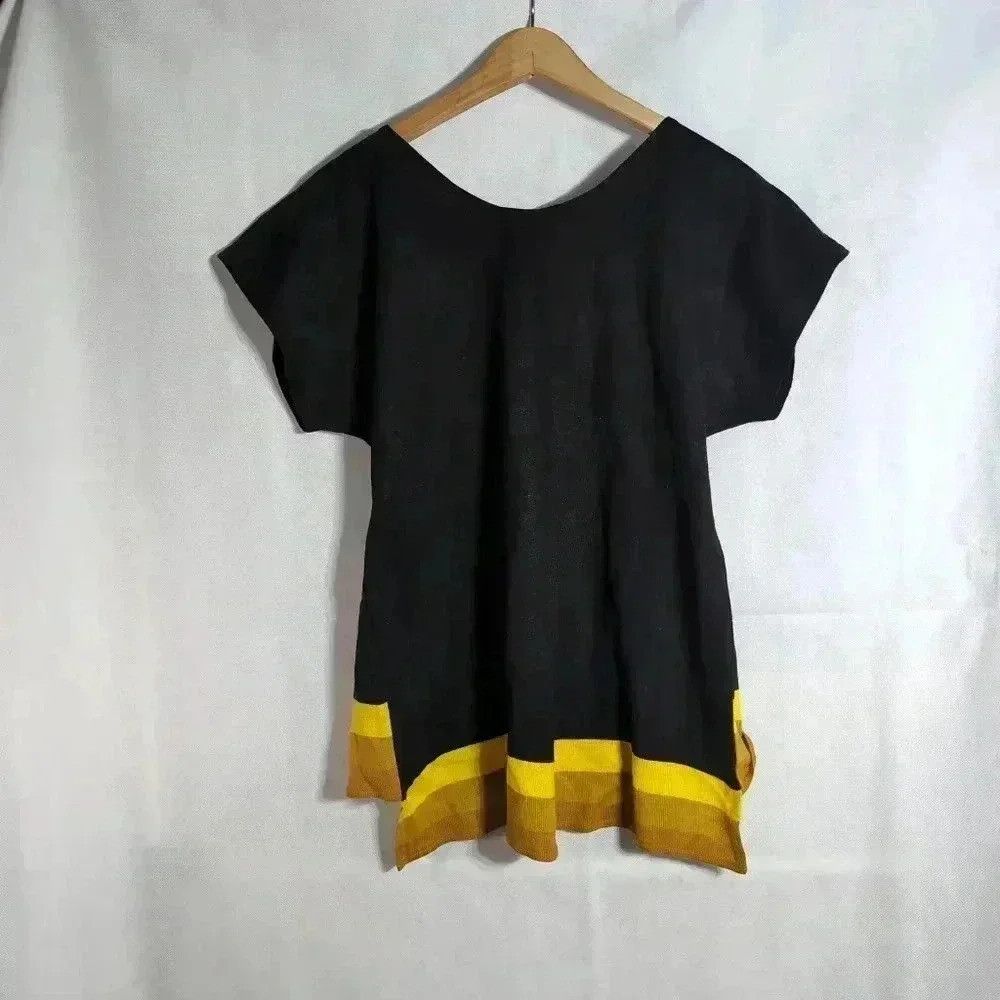 Vintage Black Eden Sweater Embroidered Gold Cross design sz M Size M / US 6-8 / IT 42-44 - 3 Thumbnail