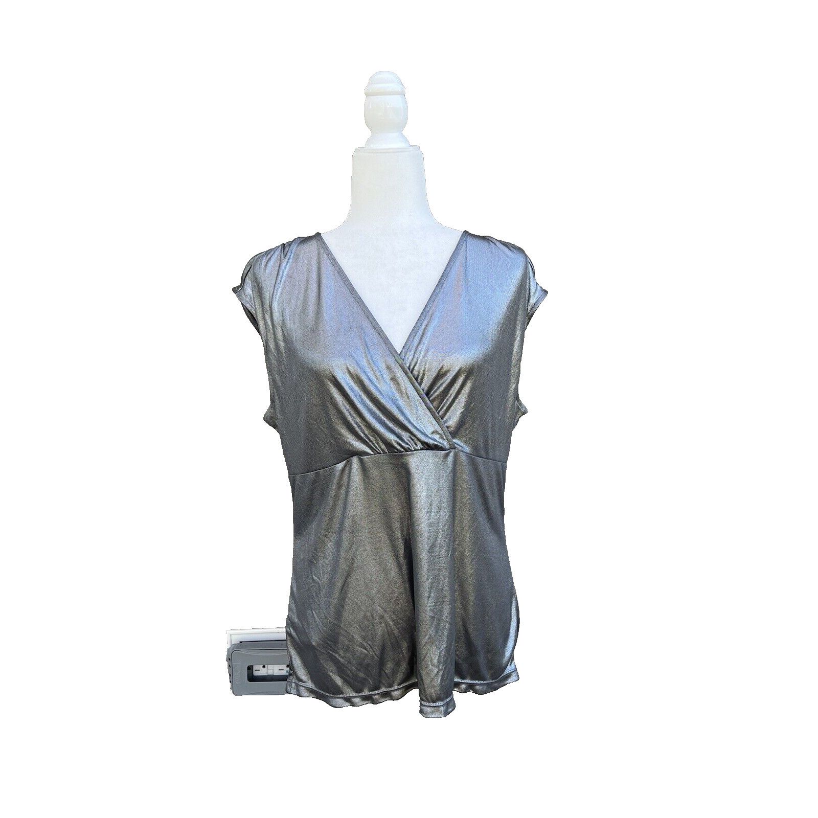 Ann Taylor Ann Taylor women silver top business party size XL A000188 Size XL / US 12-14 / IT 48-50 - 7 Thumbnail