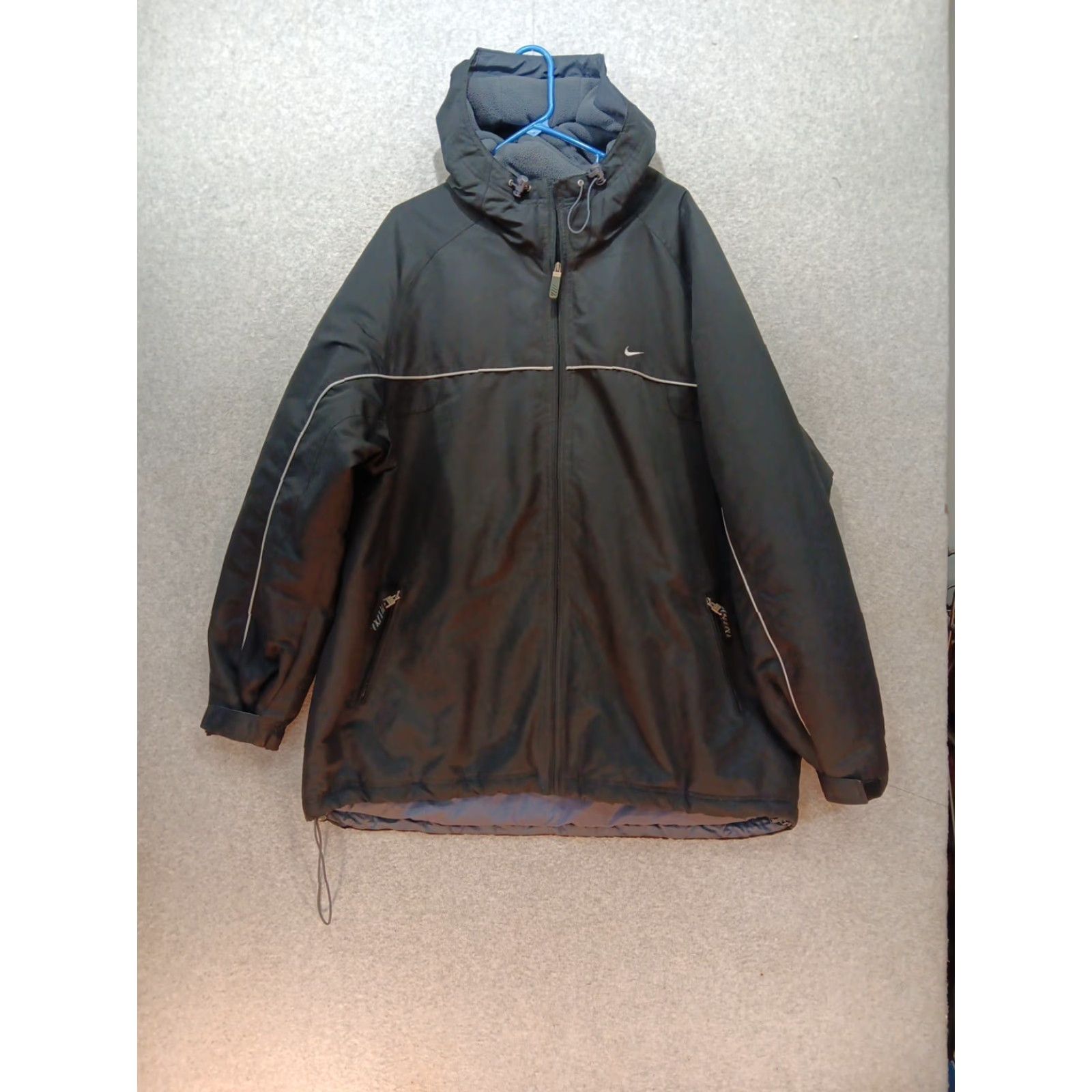 Nike VINTAGE Nike Jacket Coat Parka Hooded Mens 2XL Tall Black Fleece Lined Full Zip Sports Size US XXL / EU 58 / 5 - 2 Thumbnail