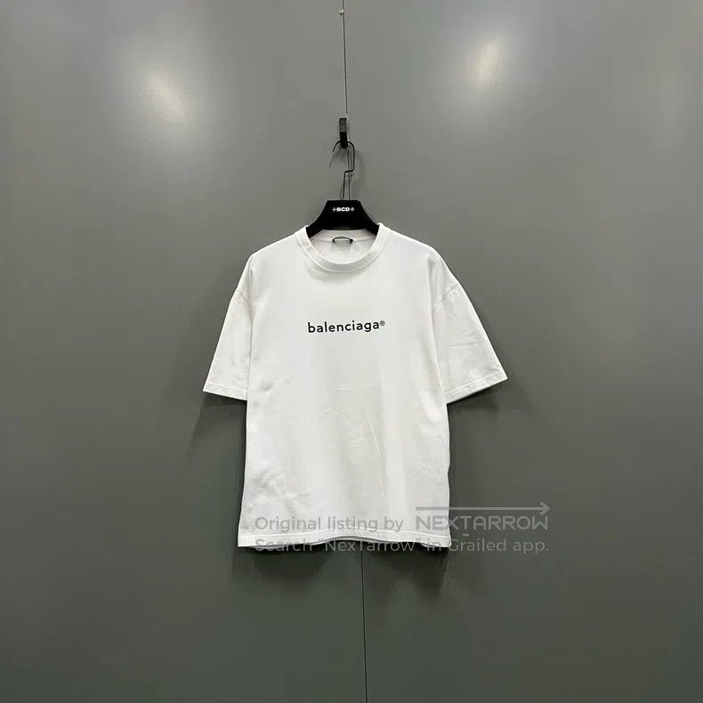 Balenciaga Balenciaga White Small Logo Printed Short Sleeve Size US M / EU 48-50 / 2 - 1 Thumbnail