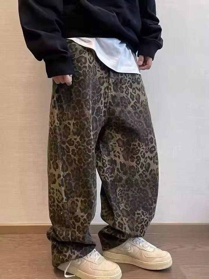 Vintage leopard print men's loose fit jeans Size US 34 / EU 50 - 2 Thumbnail