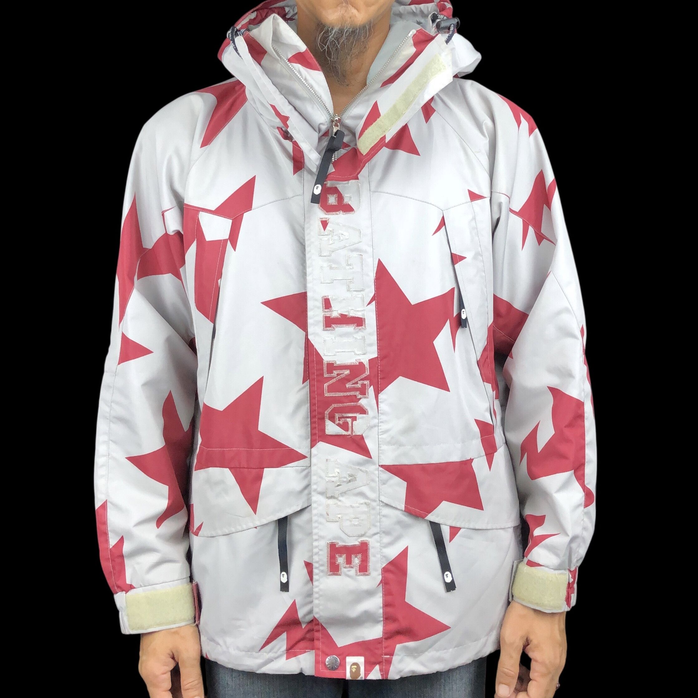 AW08 Bape Sta A Bathing Ape Monogram Red Snowboard Jacket S