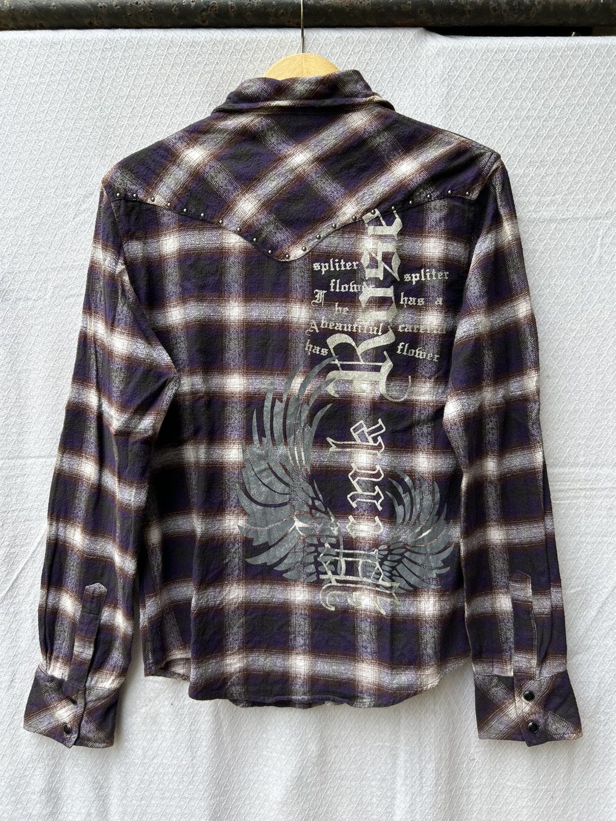 20471120 × Japanese Brand Pink rose japanese style poem studed button shirt Size US M / EU 48-50 / 2 - 1 Thumbnail