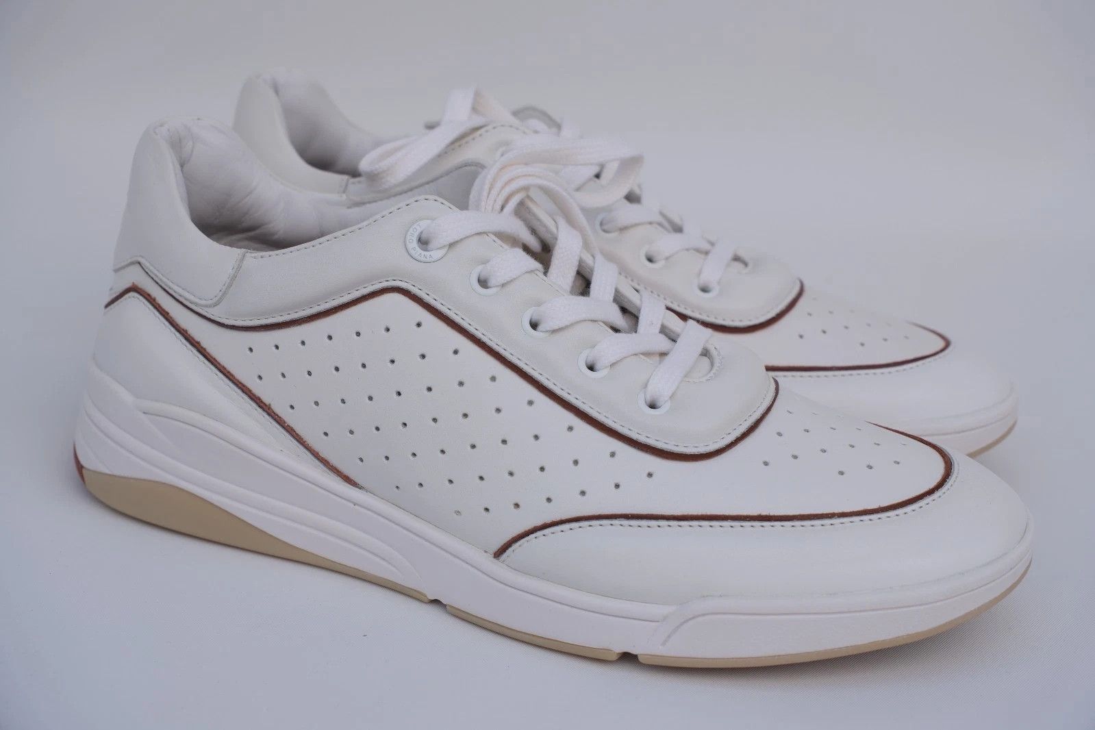 Loro Piana NEW Loro Piana White Leather Low-Top Trainers Size US 7 / EU 40 - 1 Thumbnail