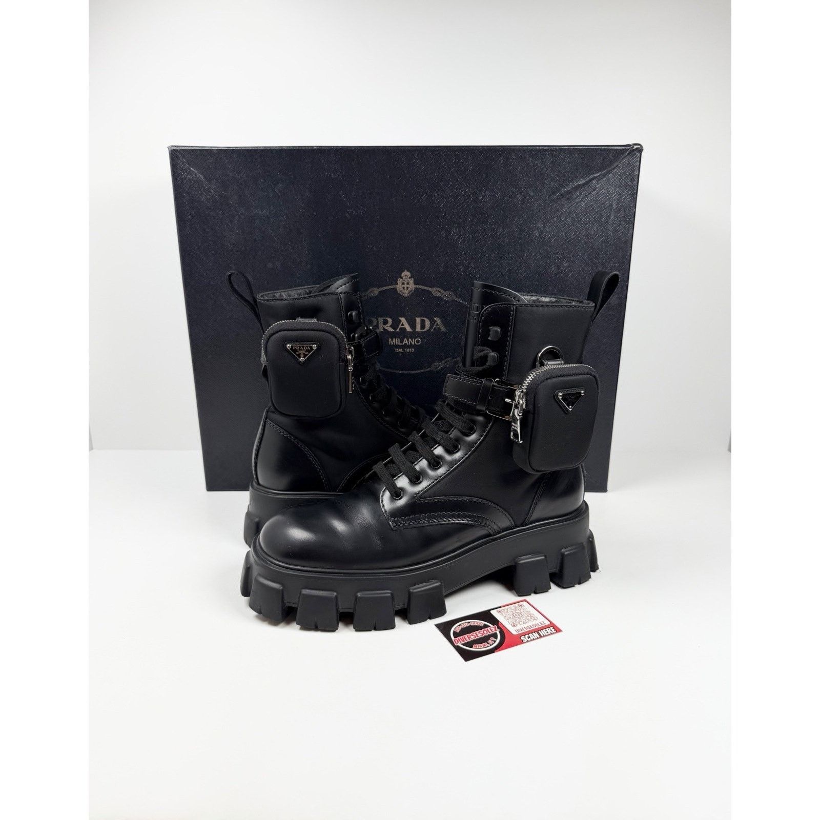 Prada Size 9UK/10US - Prada Monolith Pouch Leather Ankle  display picture 1