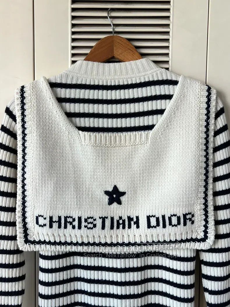 Dior Dior Black and white striped navy collar sweater Size XXS / US 00 / IT 34 - 5 Thumbnail