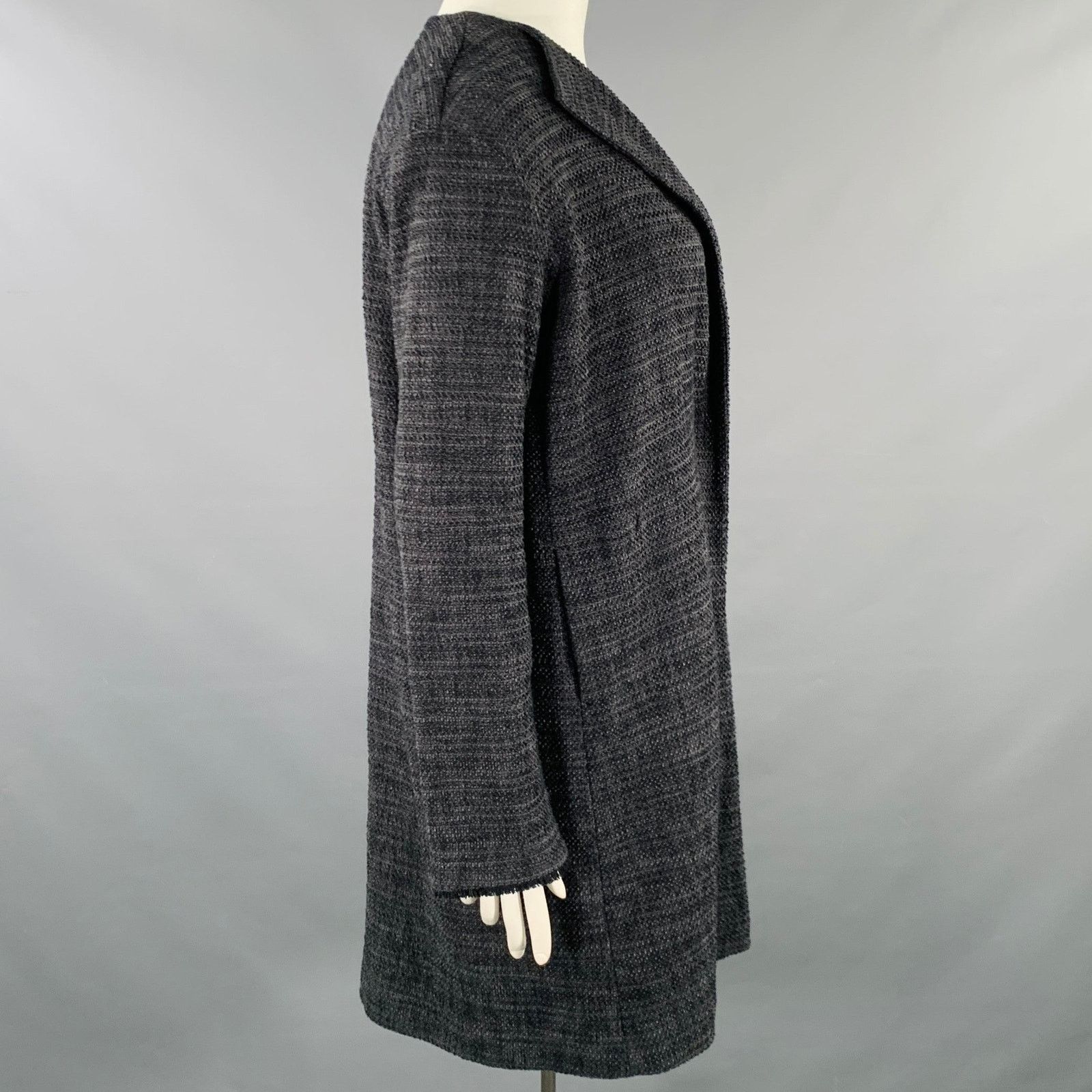 Issey Miyake ISSEY MIYAKE Size L Grey Navy Single Breasted Snaps Coat Size L / US 10 / IT 46 - 3 Thumbnail