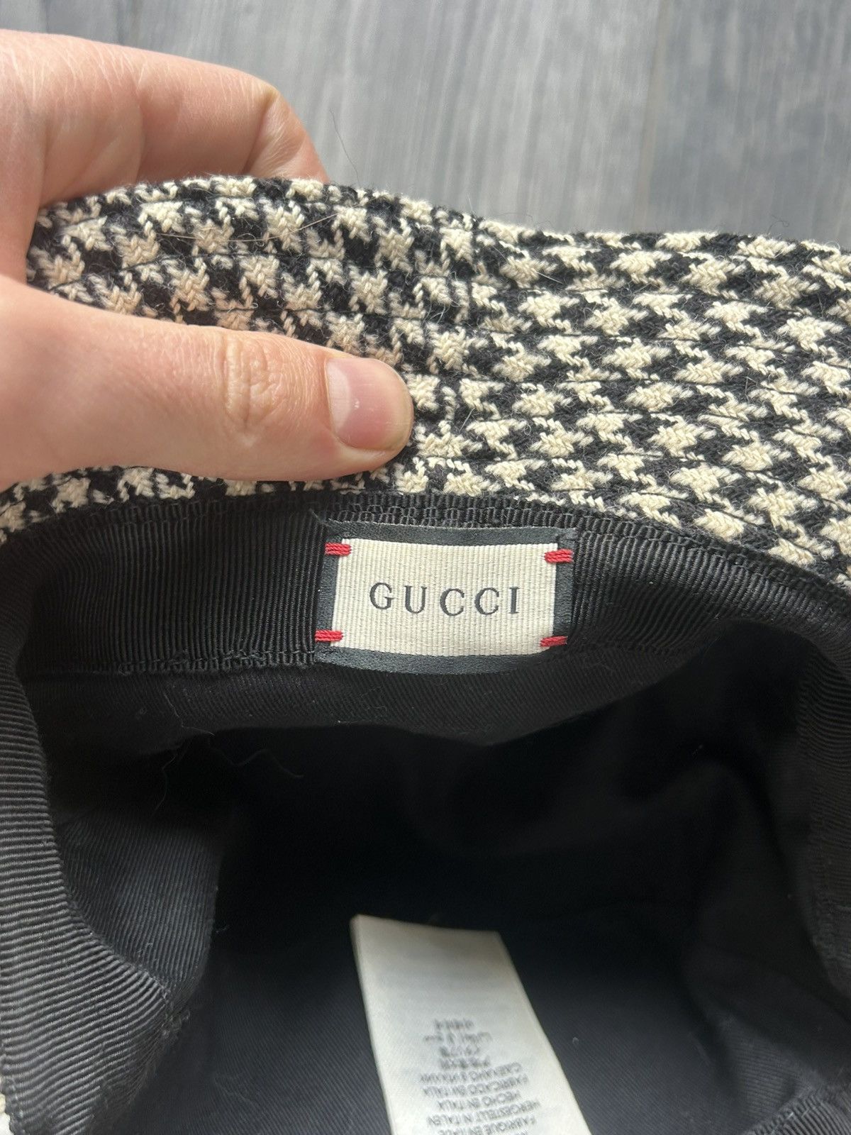 Gucci Gucci Houndstooth Bucket Hat with GG Detail Size ONE SIZE - 3 Thumbnail