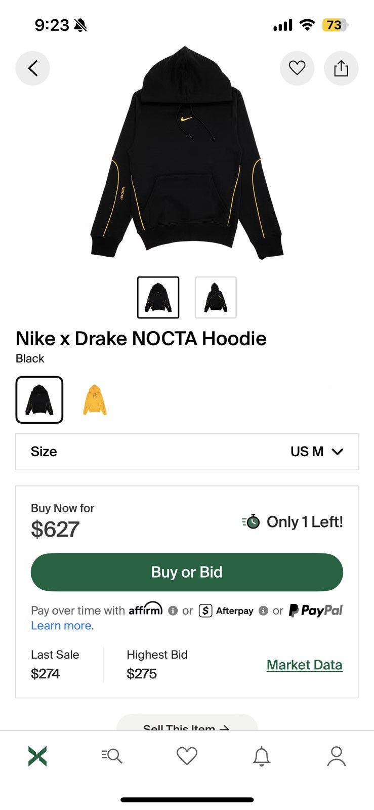 Drake × Nike Nike x Drake Nocta Hoodie Black/Gold Size US M / EU 48-50 / 2 - 1 Thumbnail