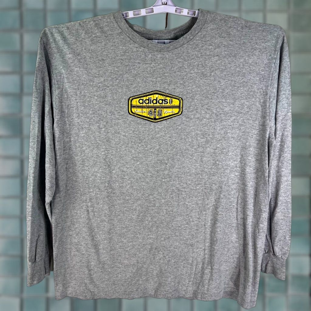 Adidas VTG adidas Since 48 Long sleeve T Shirt Mens XL Gray US Made Size US XL / EU 56 / 4 - 1 Thumbnail