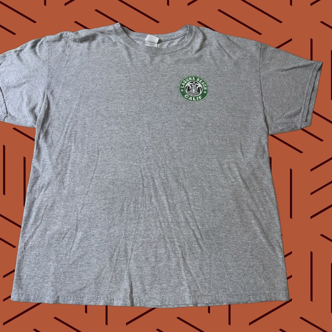Gildan VINTAGE Starbucks Coffee Laguna Beach California Logo Tee Shirt Adult XL Gray Tee Shirt Graphic Print Logo Coffee 80s 90s Mens Womens Unisex Adults Size US XL / EU 56 / 4 - 1 Thumbnail