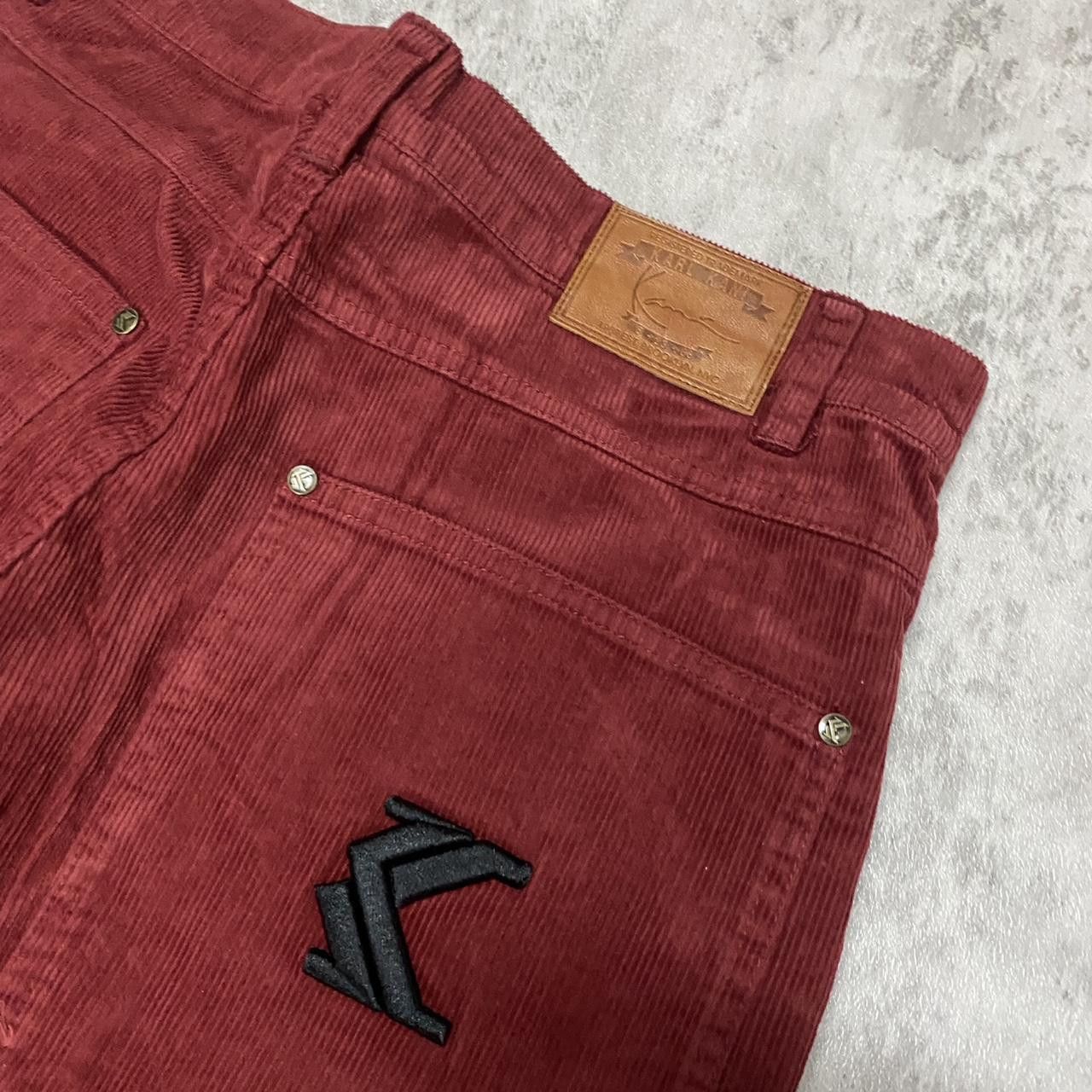 Karl Kani Burgundy Kani pants Baggy rap hip hop vintage y2k 2000s Size US 30 / EU 46 - 5 Thumbnail