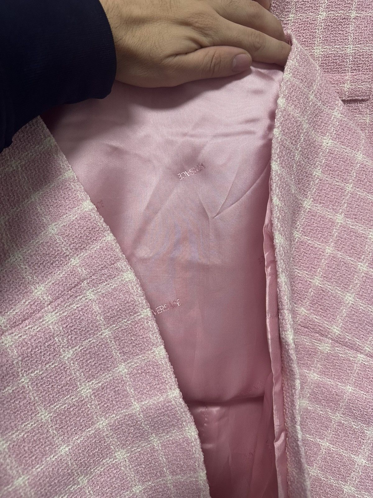 Versace Versace Pink Check Mini Dress Size XL / US 12-14 / IT 48-50 - 5 Thumbnail