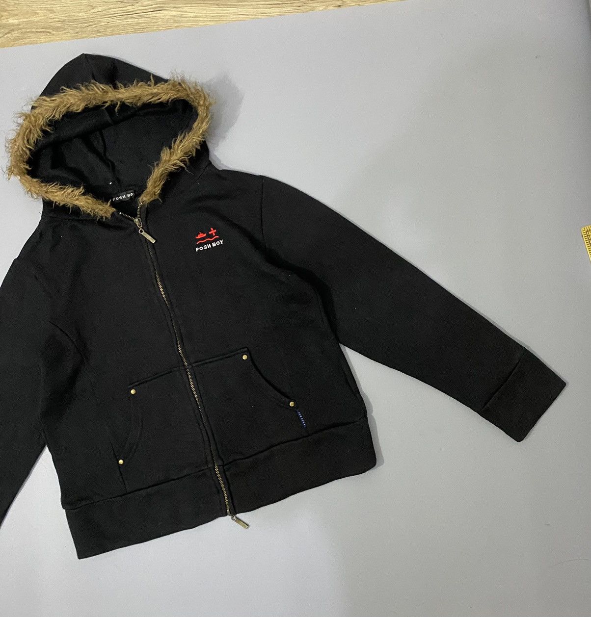 If Six Was Nine × Japanese Brand × Le Grande Bleu (L.G.B.) 💥Japan💥Poshboy Faux Fur Hoodie Zip Lgb ifsix Style Size US M / EU 48-50 / 2 - 3 Thumbnail
