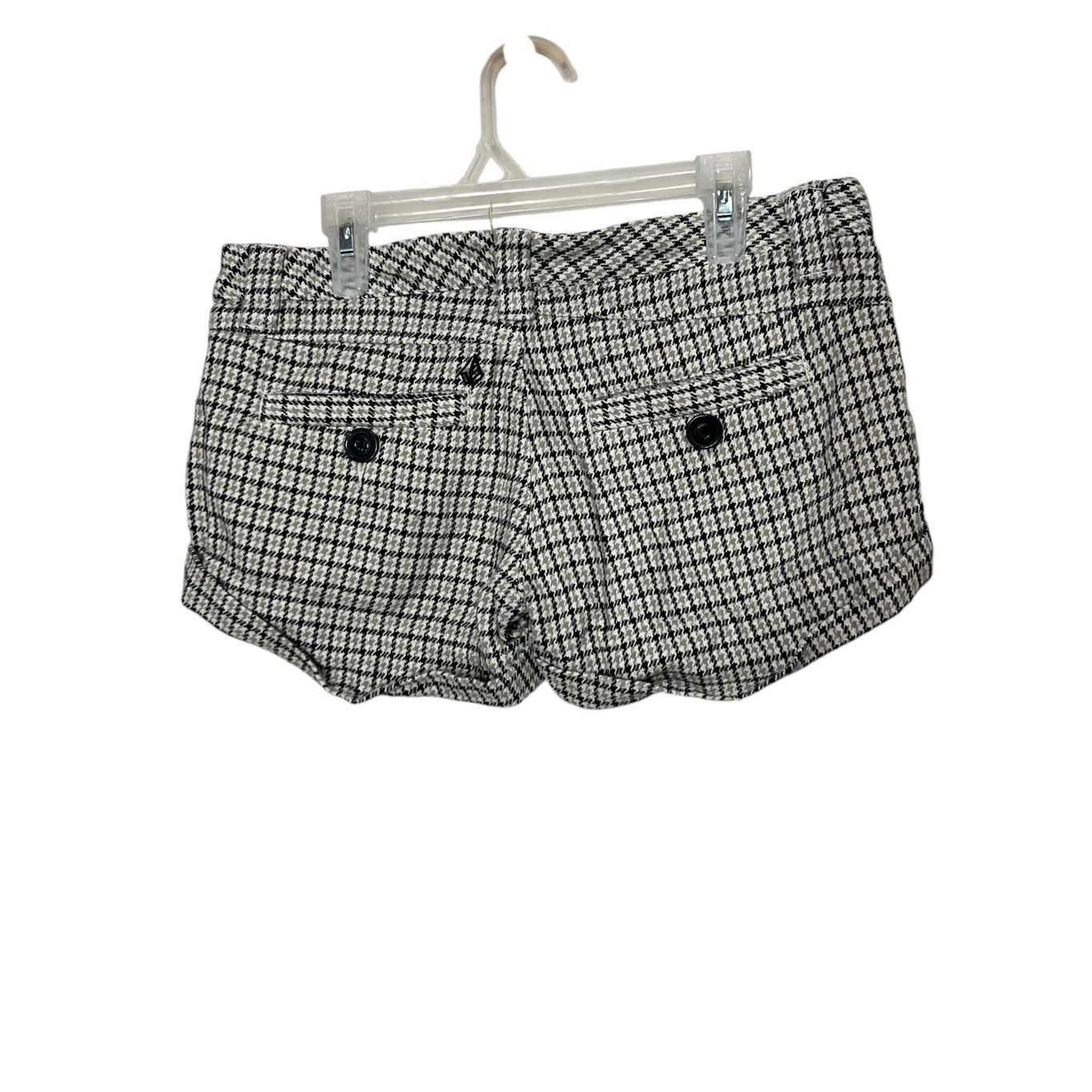 Volcom Vintage Y2K Women’s Volcom Beige Checker Shorts Size 1 Size 31" - 5 Thumbnail