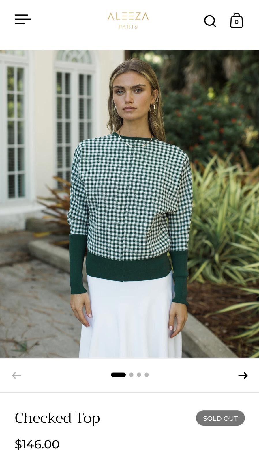 Aleeza Green Checkered Top