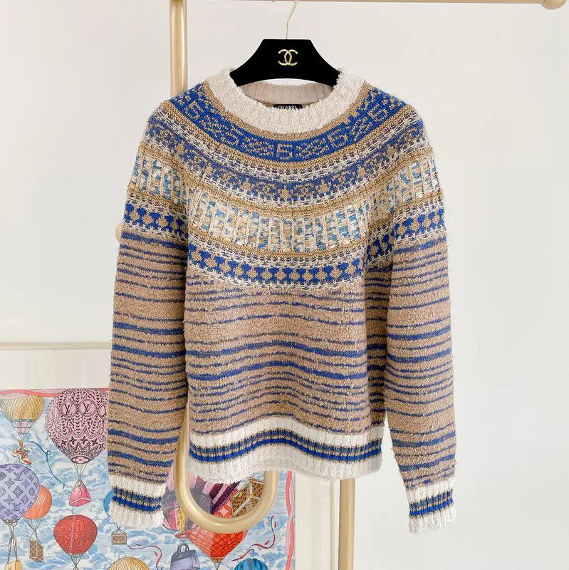 Chanel Chanel Wool Blend Striped Sweater for Women 0089 Size S / US 4 / IT 40 - 1 Thumbnail