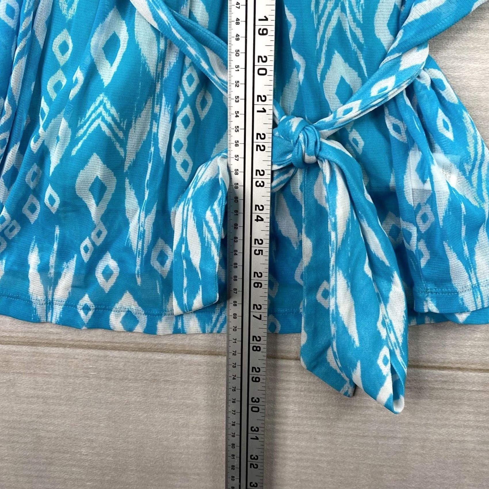 Apt. 9 Apt 9 Blouse Shirt 90s Blue Aztec Belted Tank w/sheer Overlay XL Womens Vintage Size XL / US 12-14 / IT 48-50 - 4 Thumbnail