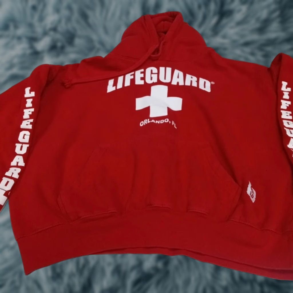 Vintage VINTAGE Official Lifeguard Hoodie Orlando Florida XL 52" Chest Sleeve Hit Size US XL / EU 56 / 4 - 1 Thumbnail