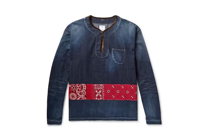 Visvim VISVIM 14SS KERCHIEF CROSS STITCH TUNIC SHIRT LINEN GREY 4