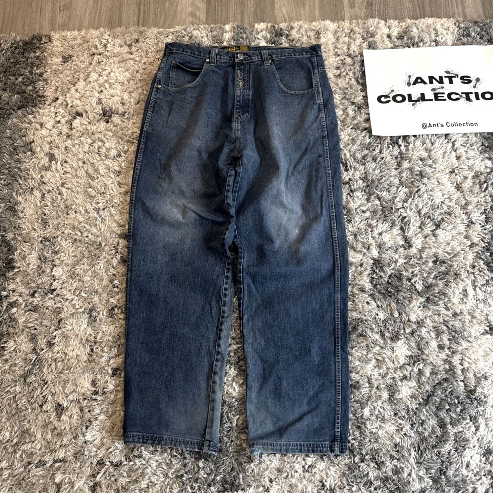 Denime Vintage Down & Dirty Jeans Men’s Size 40x32 Blue Denim Embroidered 90’s RARE HTF Size US 40 / EU 56 - 7 Thumbnail