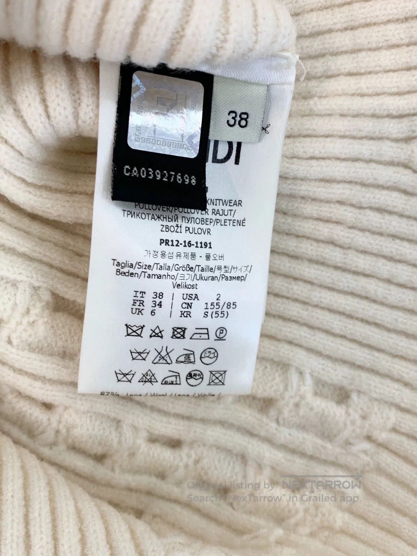 Fendi Fendi Cream Wool Ruffle Knit Sweater. Size US S / EU 44-46 / 1 - 4 Thumbnail