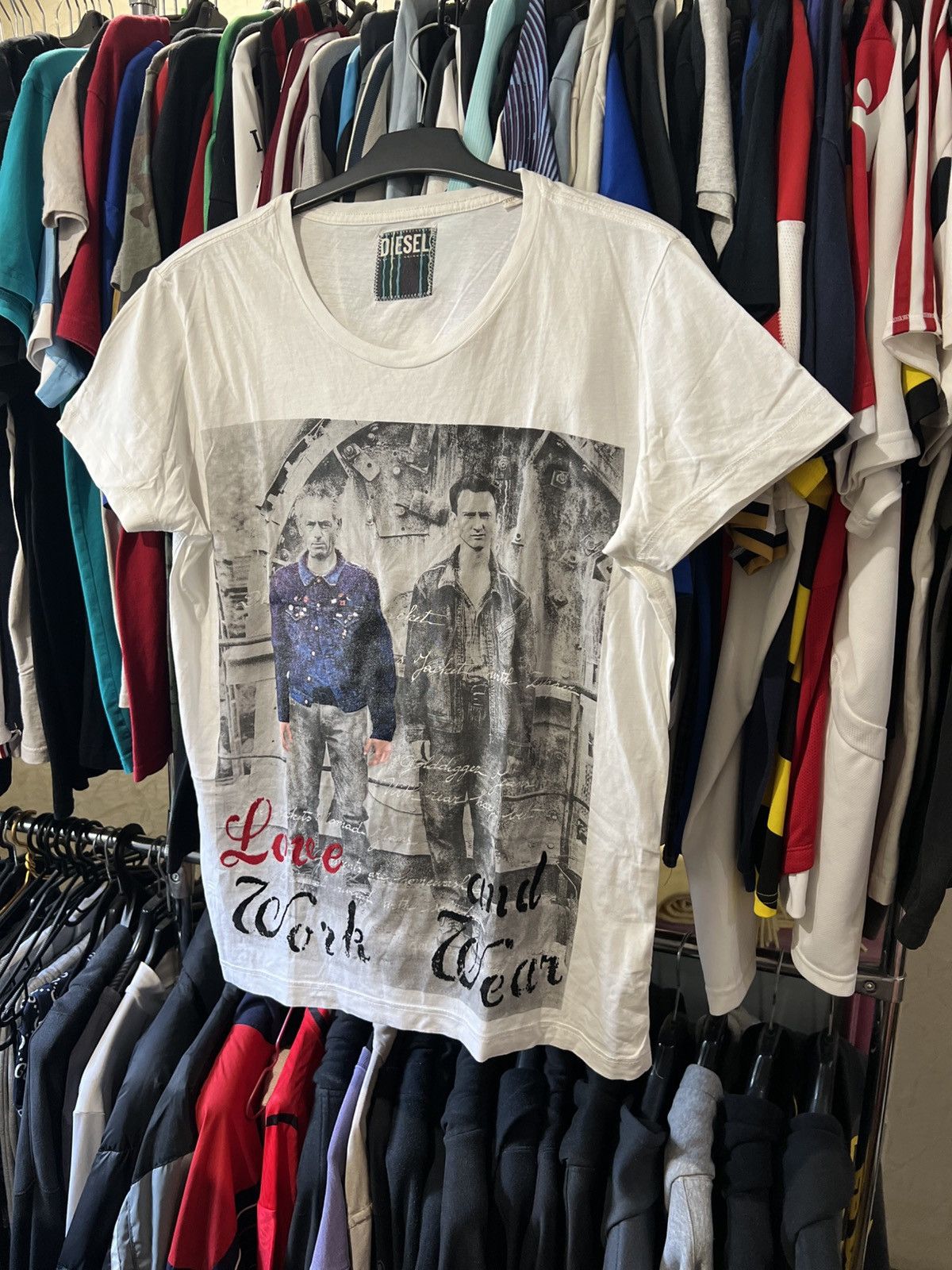 Diesel VINTAGE DIESEL LOVE AND WORKWEAR GRAPHIC AOP T SHIRT 90’S Size US M / EU 48-50 / 2 - 1 Thumbnail