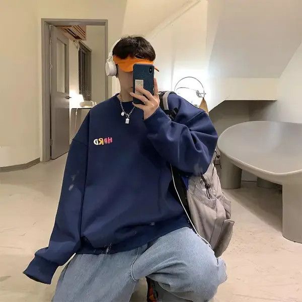 VIBE Streetwear Sweatshirt Hoodie Hip Hop Korean Loose Style y2k Size US XL / EU 56 / 4 - 2 Thumbnail