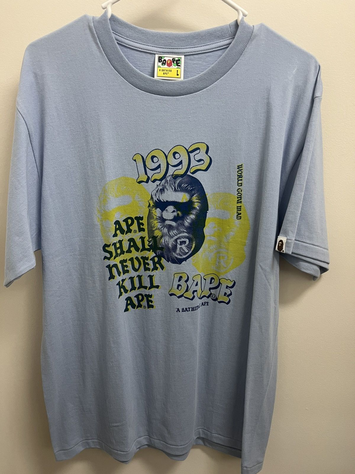 Bape Bape Pigment Three Ape Head Tee Size US L / EU 52-54 / 3 - 2 Thumbnail