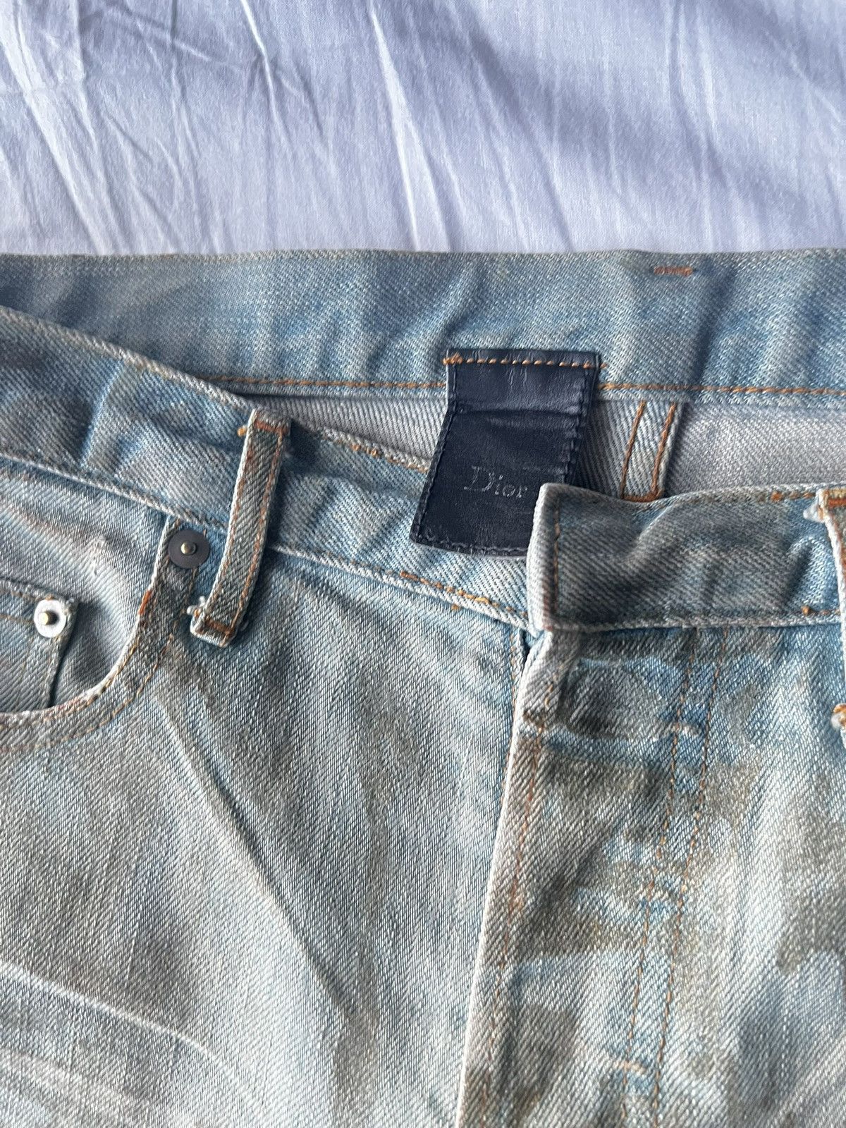 Dior Dior SS04 Waxed Bleu Claire Denim Size US 29 - 4 Thumbnail
