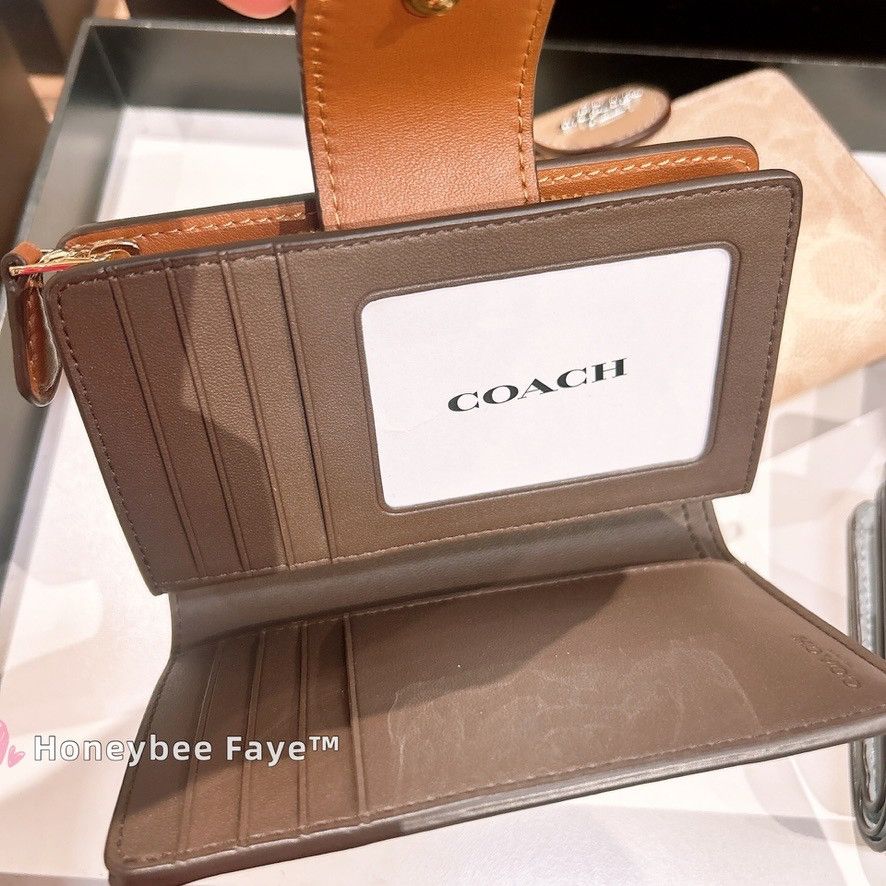 Coach Medium Corner Zip Wallet CEC27 Gold/Redwood Size ONE SIZE - 4 Thumbnail