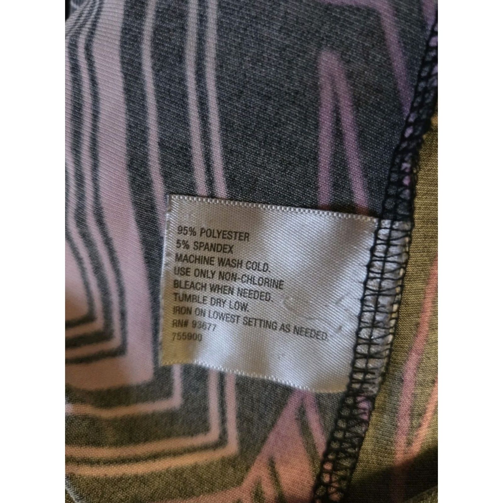 Worthington Worthington Top Womens L Purple Black Geometric Zigzag Print Cap Sleeve Size L / US 10 / IT 46 - 7 Thumbnail
