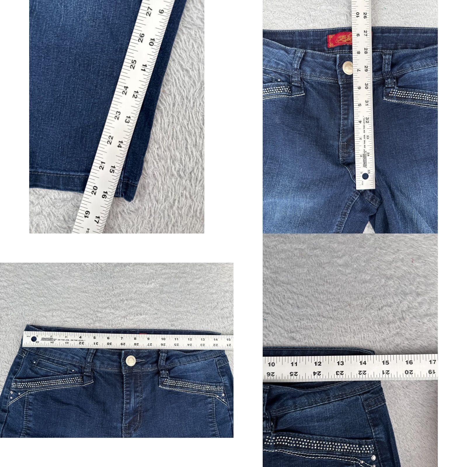 Vintage One5One Jeans Women 4 Blue Denim Capri Dark Wash Low Rise 28x16 Cotton Blend Size 27" / US 4 / IT 40 - 8 Thumbnail