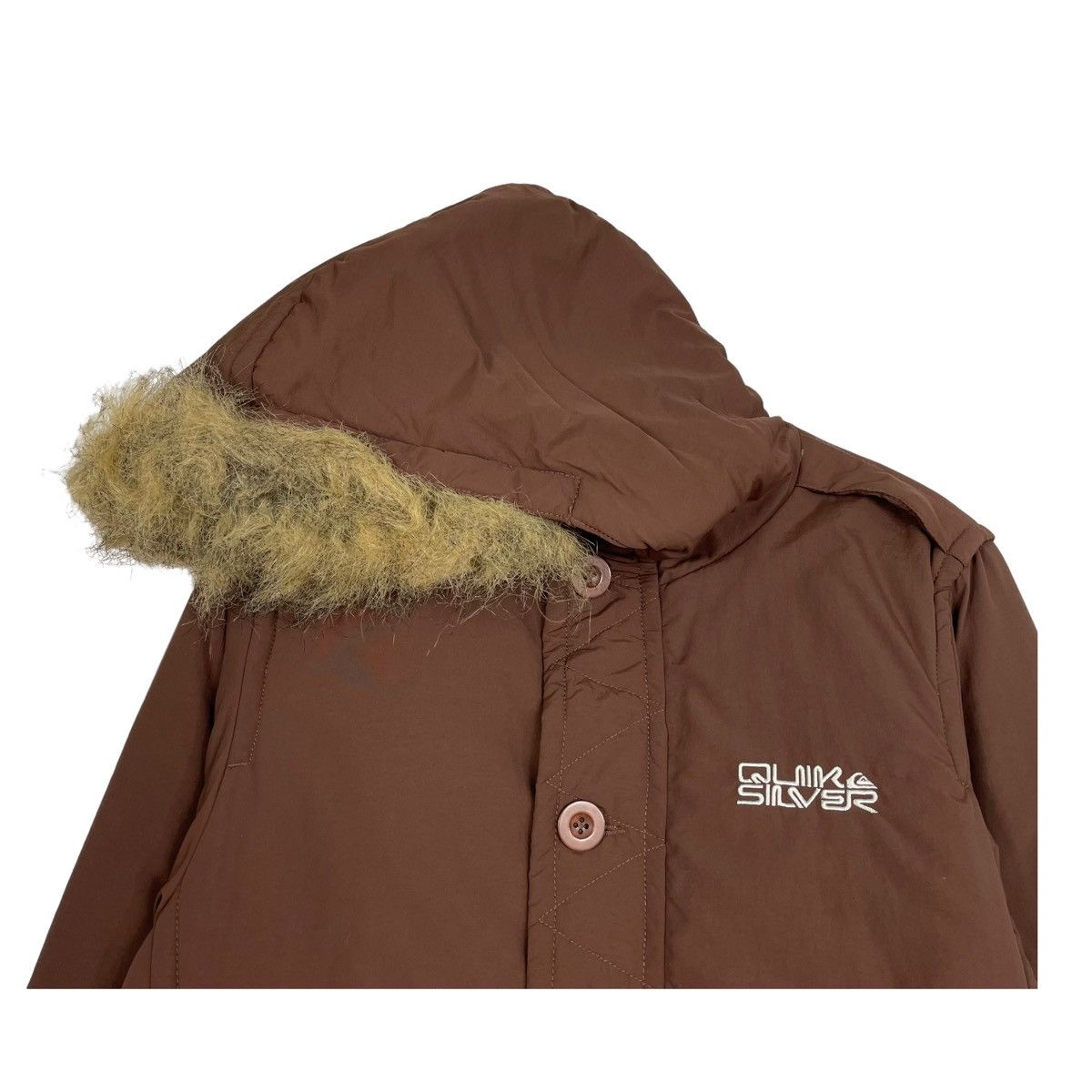 Quiksilver 💥QUIKSILVER BOMBER BROWN FUR HOODIE JACKET Size US M / EU 48-50 / 2 - 5 Thumbnail