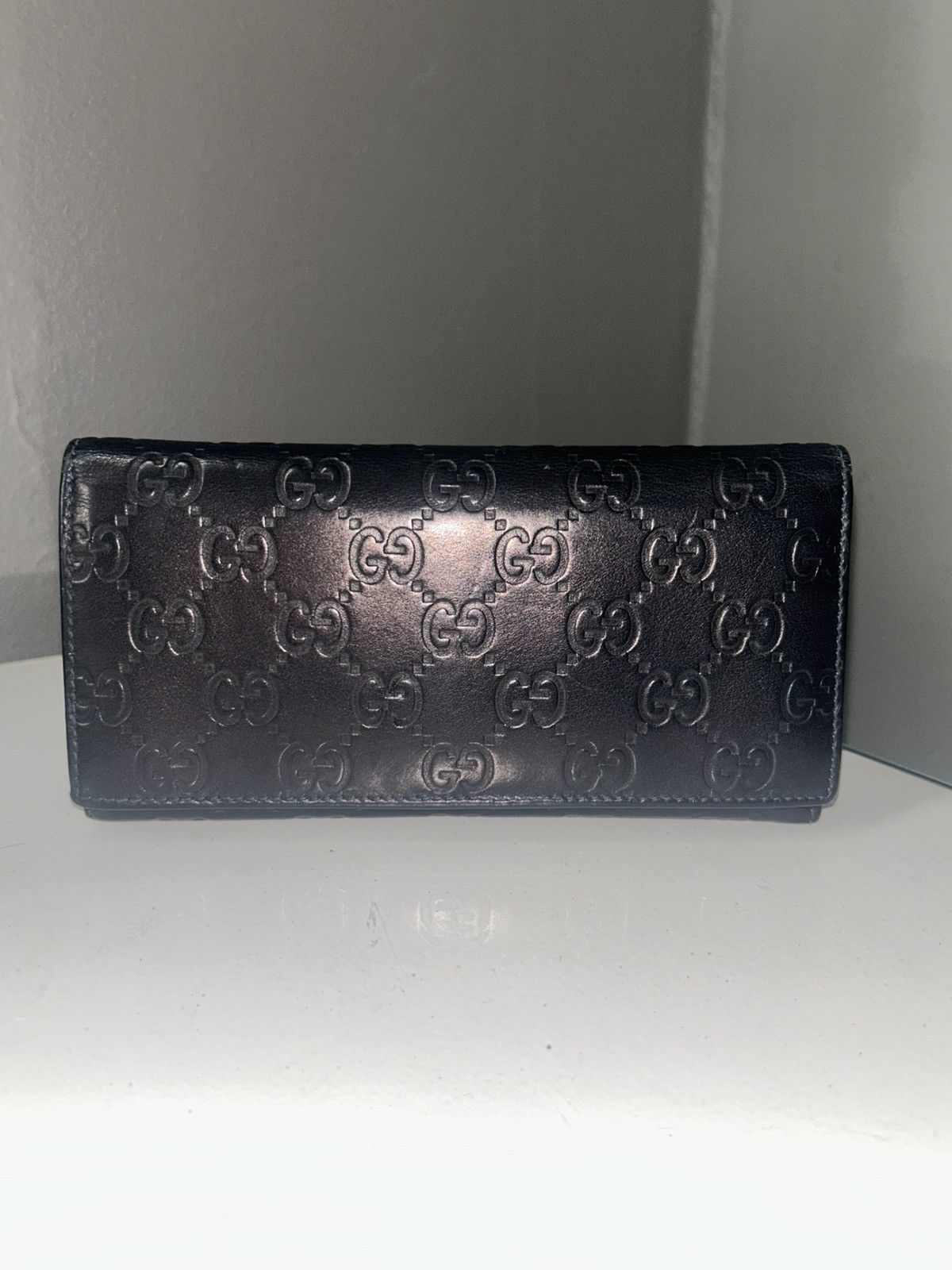 Gucci Gucci Guccissima Leather Dark Navy Blue Continental Wallet Size ONE SIZE - 2 Thumbnail