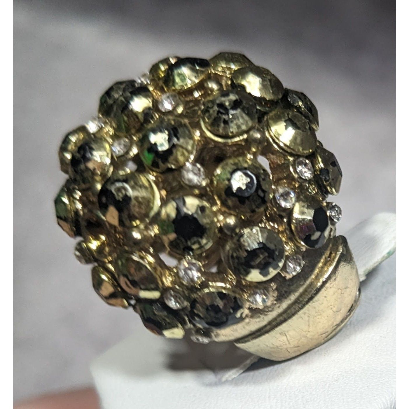 Other Chunky Rhinestone Gold Tone Dome Stretch Size 6 1/2 Size ONE SIZE - 10 Thumbnail