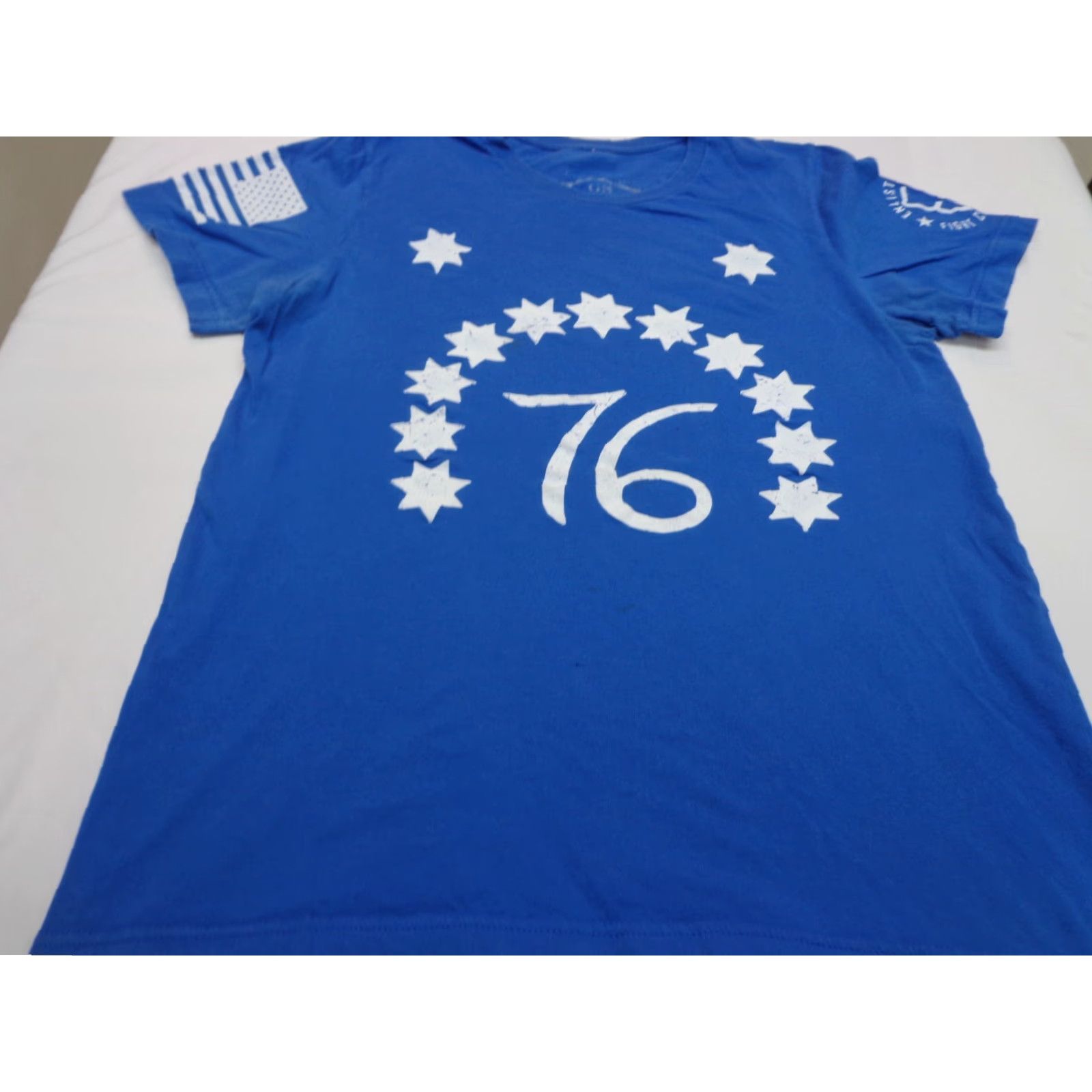 Vintage Grunt Style T-Shirt Blue 76 Nathan Hale Quote Size M Mens Cardig? (Note: This seems off) Size US M / EU 48-50 / 2 - 4 Thumbnail