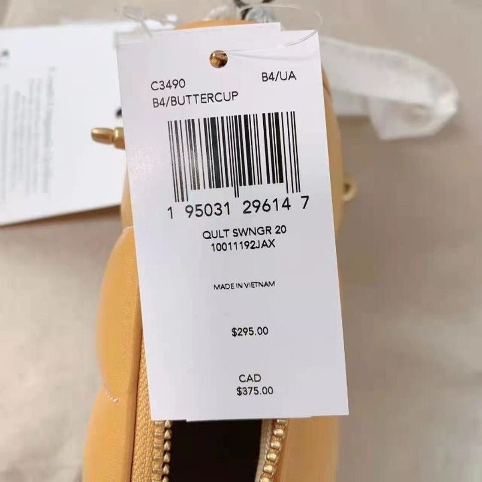 Coach Coach C3490 Swinger 20 With Quilting In Brass/Buttercup Size ONE SIZE - 6 Thumbnail