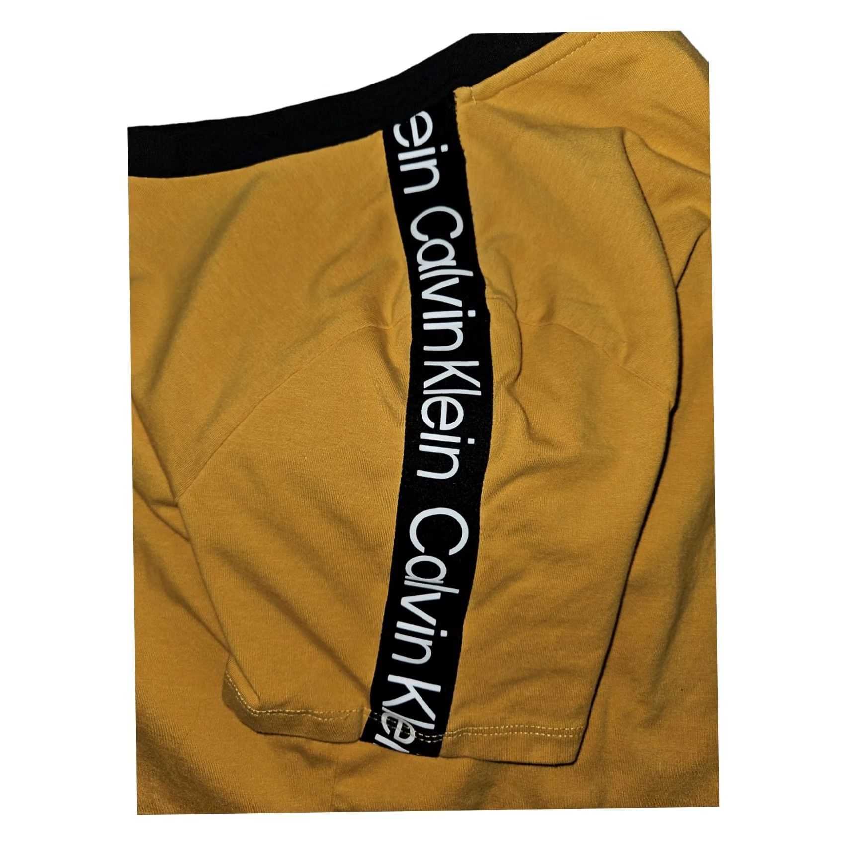 Calvin Klein Calvin Klein T-Shirt Dress Women's M Knee Length Short Sleeve Crew Neck Pullover Solid Logo Yellow Dress Pattern Classic Colorful Designer Mature Size M / US 6-8 / IT 42-44 - 4 Thumbnail