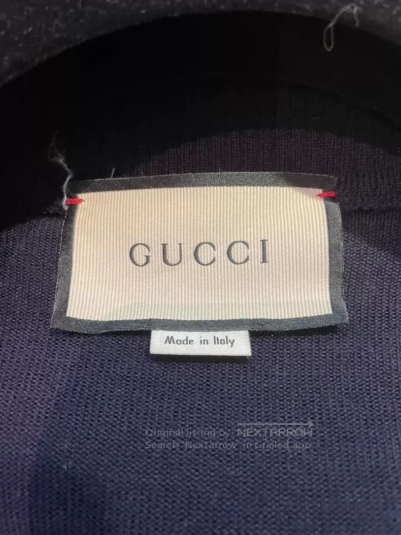 Gucci Gucci Little Bee Dark Blue Knitwear coat Size M / US 6-8 / IT 42-44 - 4 Thumbnail