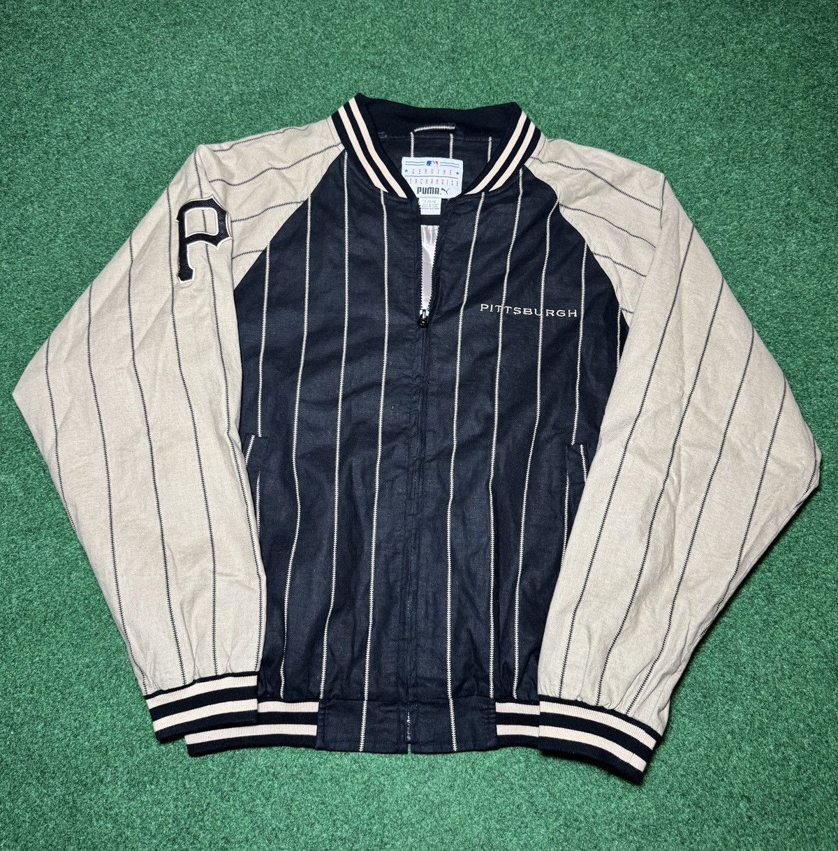 MLB × Puma × Vintage Y2K Pittsburgh Pirates Puma Pin Stripe Windbreaker Jacket Size US L / EU 52-54 / 3 - 3 Thumbnail